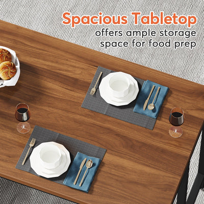 Îlot de cuisine large de 43 pouces, table de comptoir de cuisine avec 5 étagères ouvertes