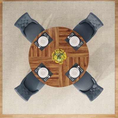 Table à manger ronde 47 pouces pour 4 personnes, table de cuisine de style campagnard, petite table à dîner en bois pour salle à manger et salon