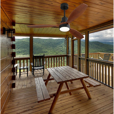 Ventilateur de plafond à LED intégré 48 et 52 pouces avec lumière et télécommande, moteur CC réversible