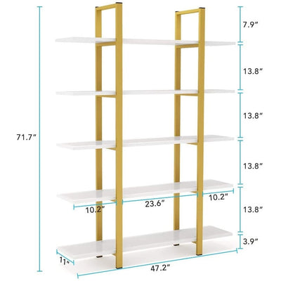 Bibliothèque à 5 niveaux, style industriel vintage