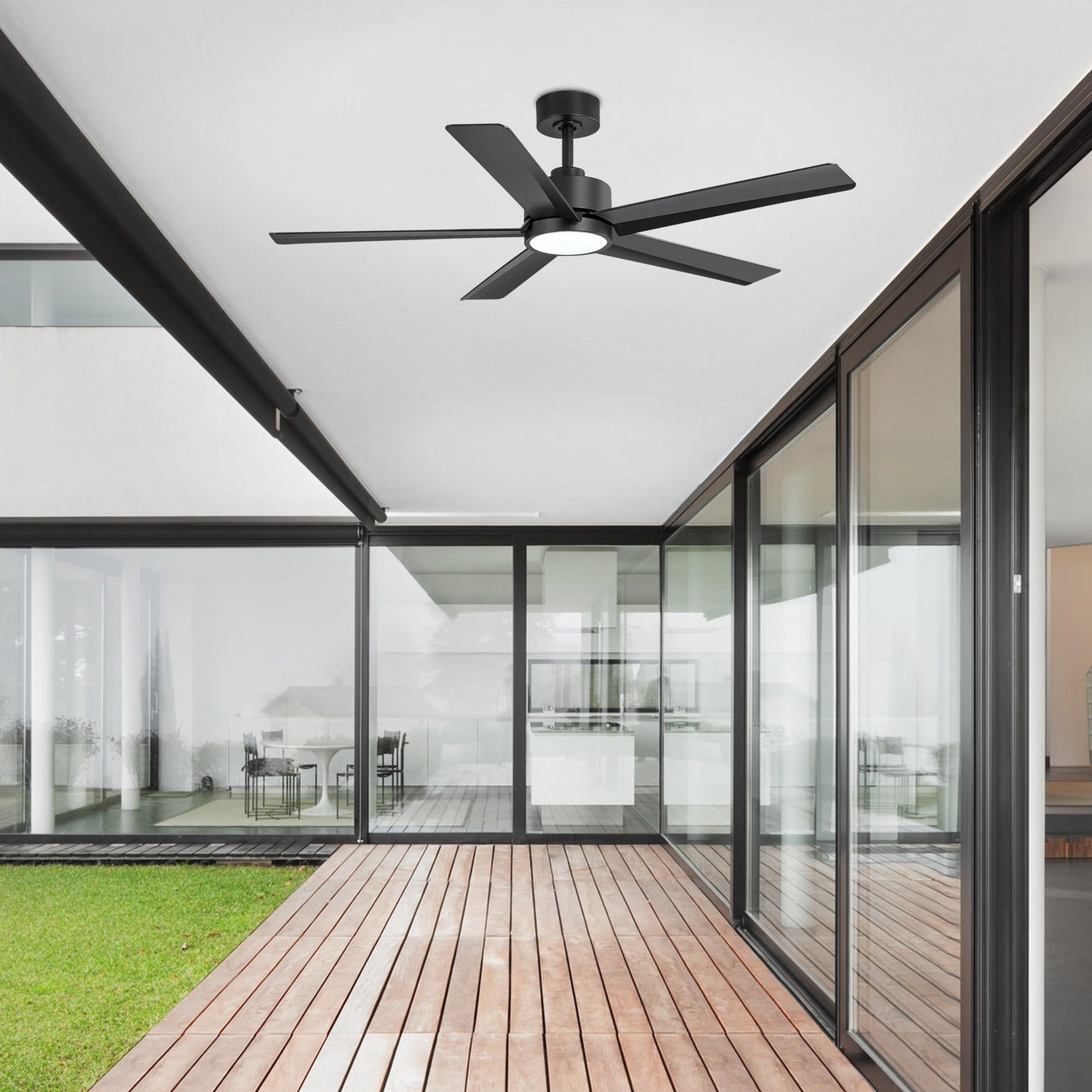 Ventilateur de plafond LED Breezary 65/52/42 à 5 pales avec kit d'éclairage et télécommande