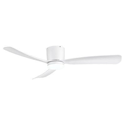 Ventilateur de plafond encastré à DEL noir/blanc de 52 pouces avec télécommande (3 pales)