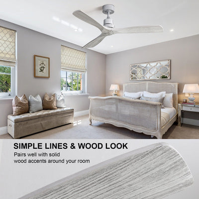 Ventilateur de plafond d'intérieur en bois Sofucor 52 avec télécommande et éclairage intégré en option