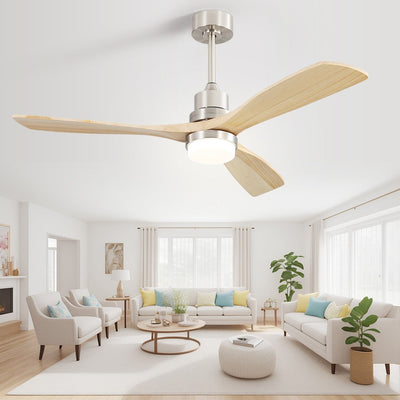 Ventilateur de plafond d'intérieur en bois Sofucor 52 avec télécommande et éclairage intégré en option