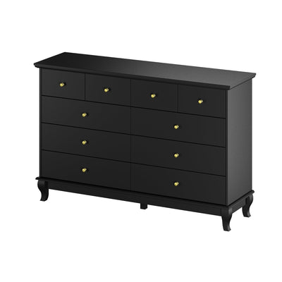 Commode double de 55,1 po de large avec tiroirs de rangement