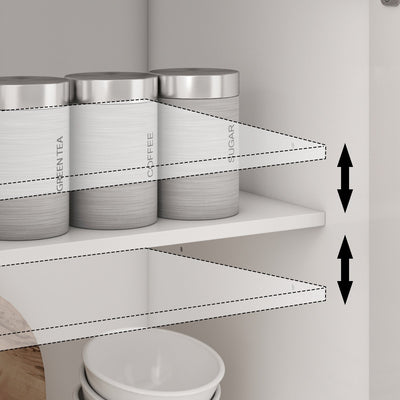 Buffet blanc laqué de 59,1 pouces, style contemporain et moderne du milieu du siècle