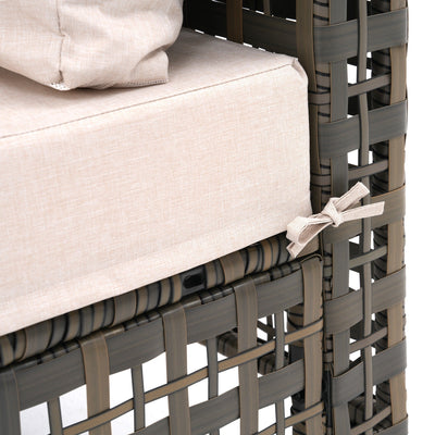 Ensemble de sièges d'extérieur sectionnels pour 6 personnes avec coussins