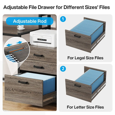Bureau d'ordinateur 63 avec support d'écran, bureaux ergonomiques pour la maison avec tiroirs et classeur