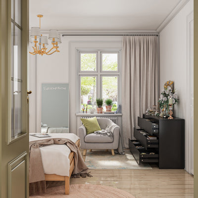 Commode d'appoint à 9 tiroirs 63W pour salon, chambre à coucher