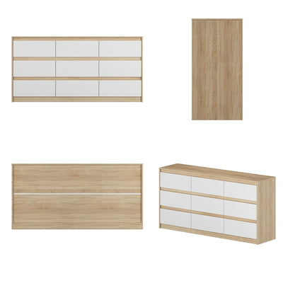 Commode d'appoint à 9 tiroirs 63W pour salon, chambre à coucher