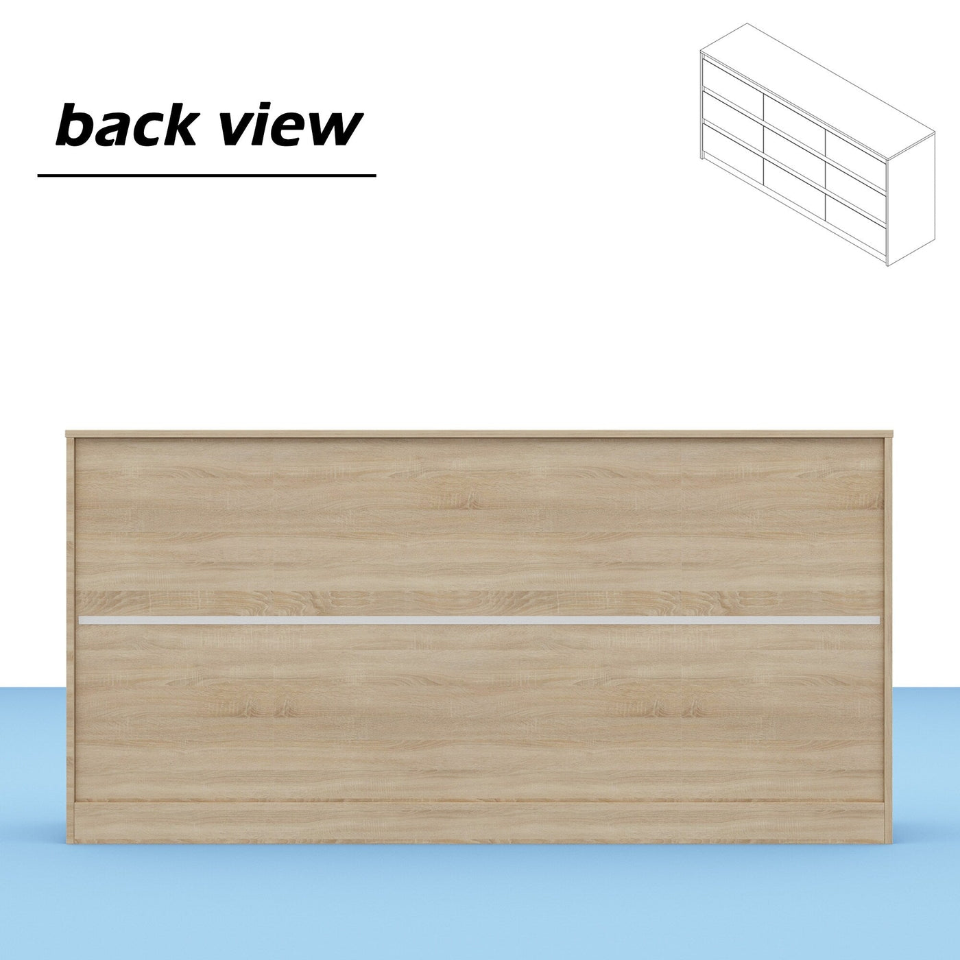 Commode d'appoint à 9 tiroirs 63W pour salon, chambre à coucher