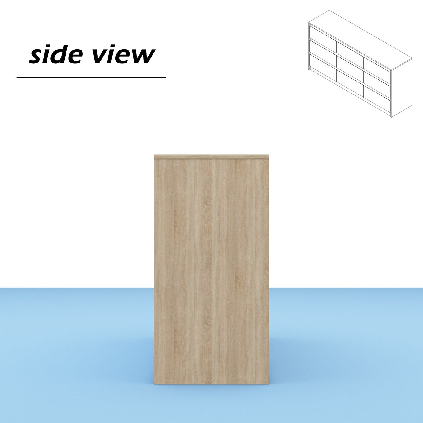 Commode d'appoint à 9 tiroirs 63W pour salon, chambre à coucher