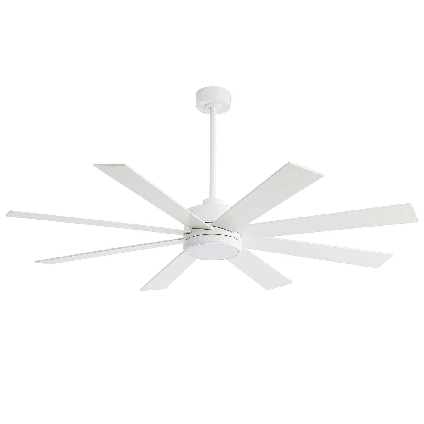 Ventilateur de plafond LED noir à 8 pales de 65 pouces avec éclairage et télécommande