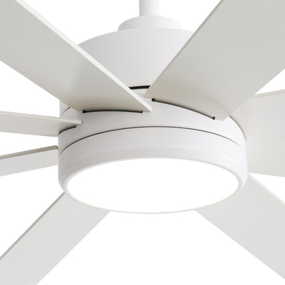 Ventilateur de plafond LED noir à 8 pales de 65 pouces avec éclairage et télécommande