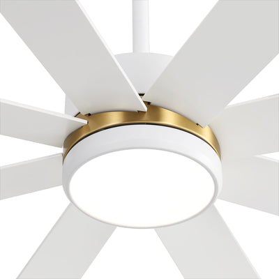 Ventilateur de plafond LED noir à 8 pales de 65 pouces avec éclairage et télécommande