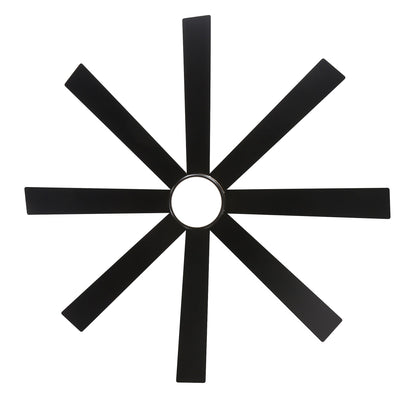 Ventilateur de plafond LED noir à 8 pales de 65 pouces avec éclairage et télécommande