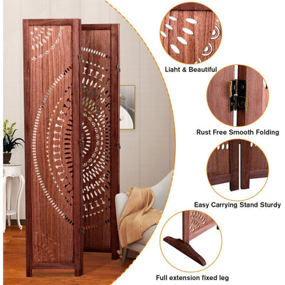 Cloison de séparation pliante en bois massif de 65 po de hauteur