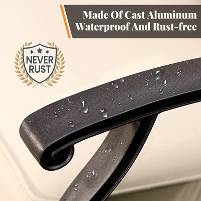 Ensemble de salle à manger de patio en aluminium moulé de 7 pièces de MAISON ARTS avec table rectangulaire extensible et 6 chaises en aluminium moulé