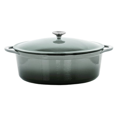 Cocotte ovale en fonte émaillée de 7 litres, couleur Storm Cloud