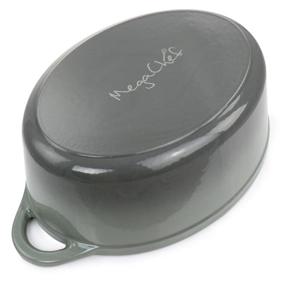 Cocotte ovale en fonte émaillée de 7 litres, couleur Storm Cloud