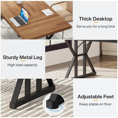 Bureau exécutif de 70,8 pouces, grand poste de travail informatique