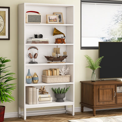 Bibliothèque et étagère de 70,8 pouces de hauteur, grande bibliothèque à 5 niveaux - 11,81 P x 31,5 L x 70,87 H