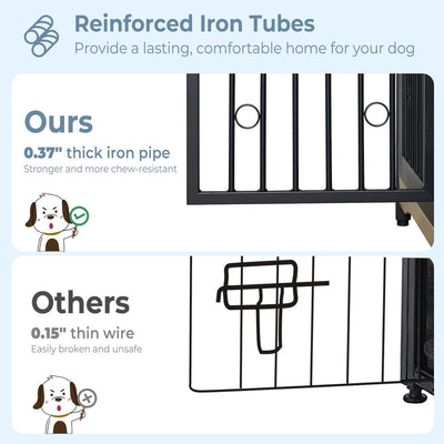 Meuble pour cage à chien de 70,86 pouces, meuble TV pour grandes races avec coussin et chambres doubles (sans coussin)