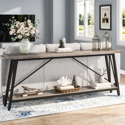 Table console d'entrée extra-longue de 70,9 pouces, style industriel