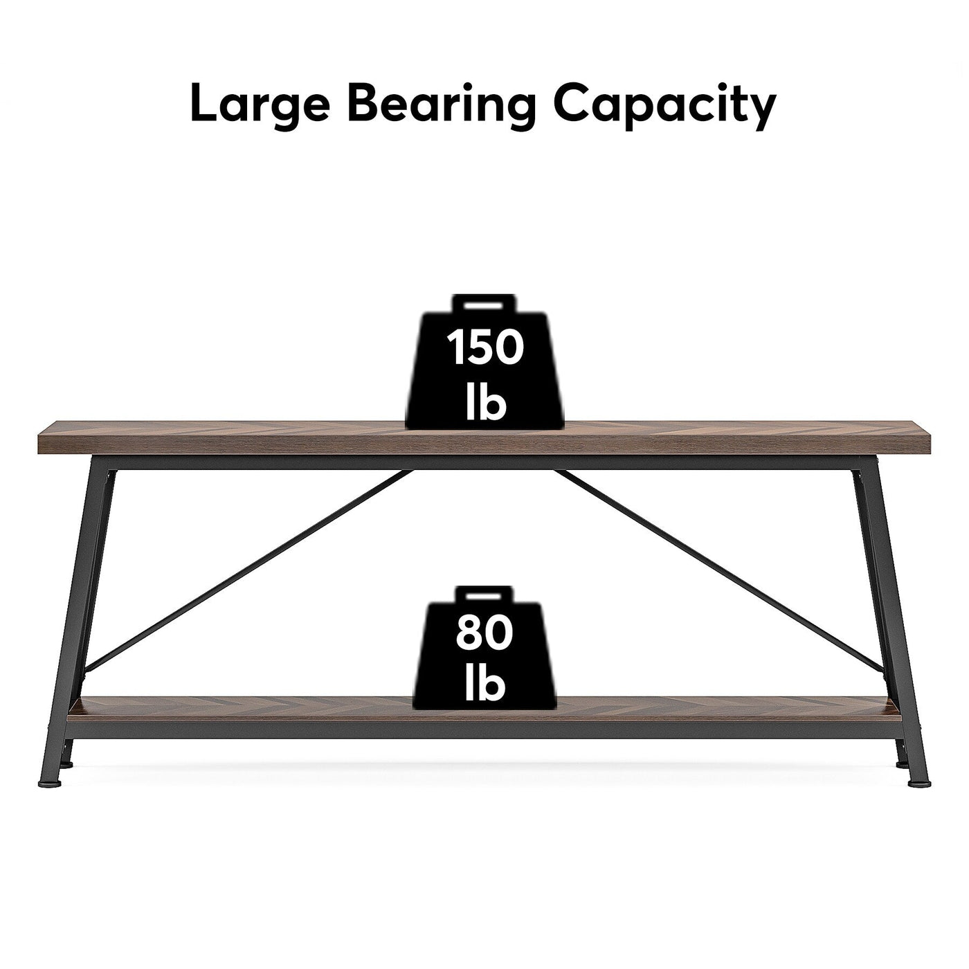 Table console d'entrée extra-longue de 70,9 pouces, style industriel