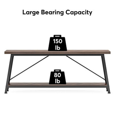 Table console d'entrée extra-longue de 70,9 pouces, style industriel