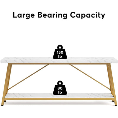 Table console d'entrée extra-longue de 70,9 pouces, style industriel