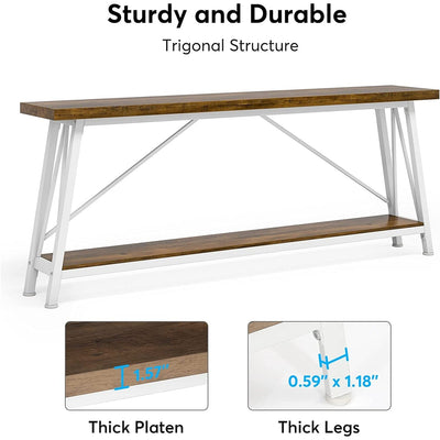 Table console d'entrée extra-longue de 70,9 pouces, style industriel