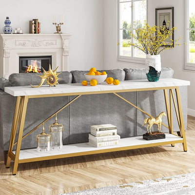 Table console d'entrée extra-longue de 70,9 pouces, style industriel