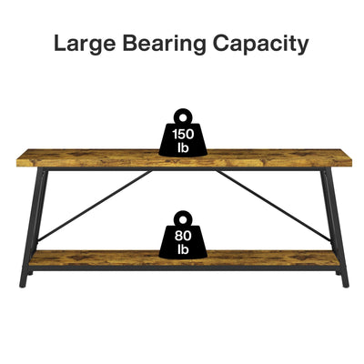 Table console d'entrée extra-longue de 70,9 pouces, style industriel