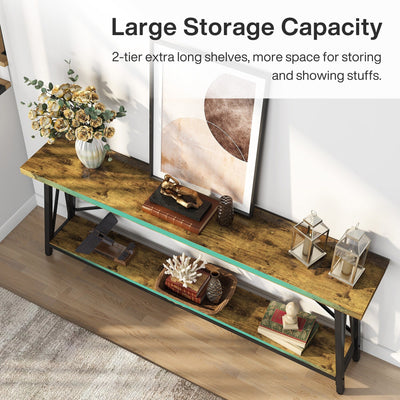 Table console d'entrée extra-longue de 70,9 pouces, style industriel
