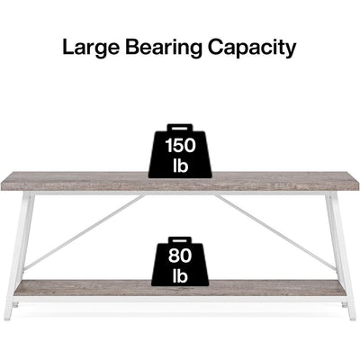 Table console d'entrée extra-longue de 70,9 pouces, style industriel