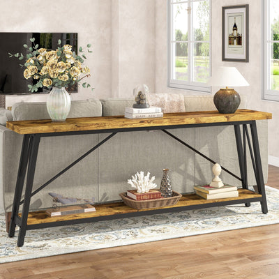 Table console d'entrée extra-longue de 70,9 pouces, style industriel