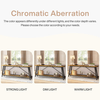 Table console d'entrée extra-longue de 70,9 pouces, style industriel