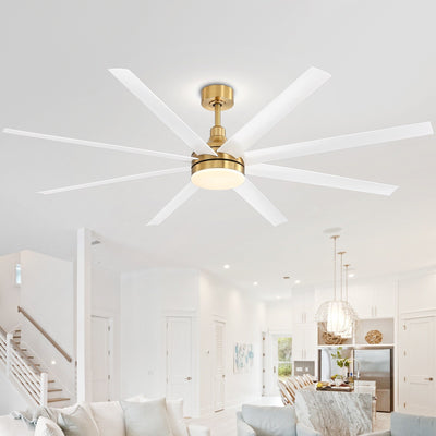 Grand ventilateur de plafond de 72 pouces avec télécommande et éclairage LED - 8 pales