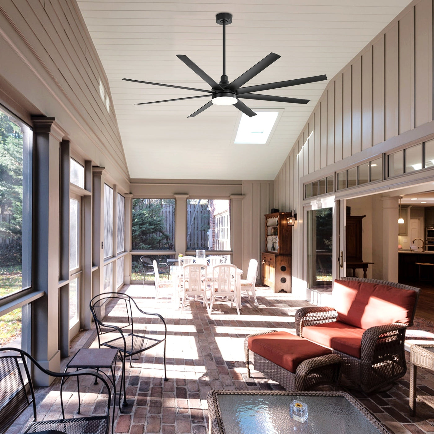 Grand ventilateur de plafond de 72 pouces avec télécommande et éclairage LED - 8 pales