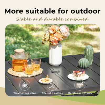 Ensemble de salle à manger de patio 8 pièces MAISON ARTS avec parasol de patio de 13 pieds