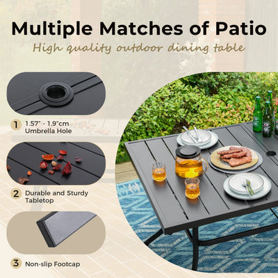 Ensemble de salle à manger de patio 8 pièces MAISON ARTS avec parasol de patio de 13 pieds