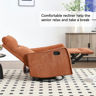 Fauteuil inclinable manuel à 8 points de massage, fauteuil à bascule pivotant en tissu, fauteuil simple avec bascule et chauffage lombaire