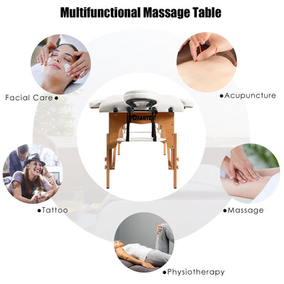 Table de massage portable 84''L réglable pour le visage, le spa et le tatouage avec transport