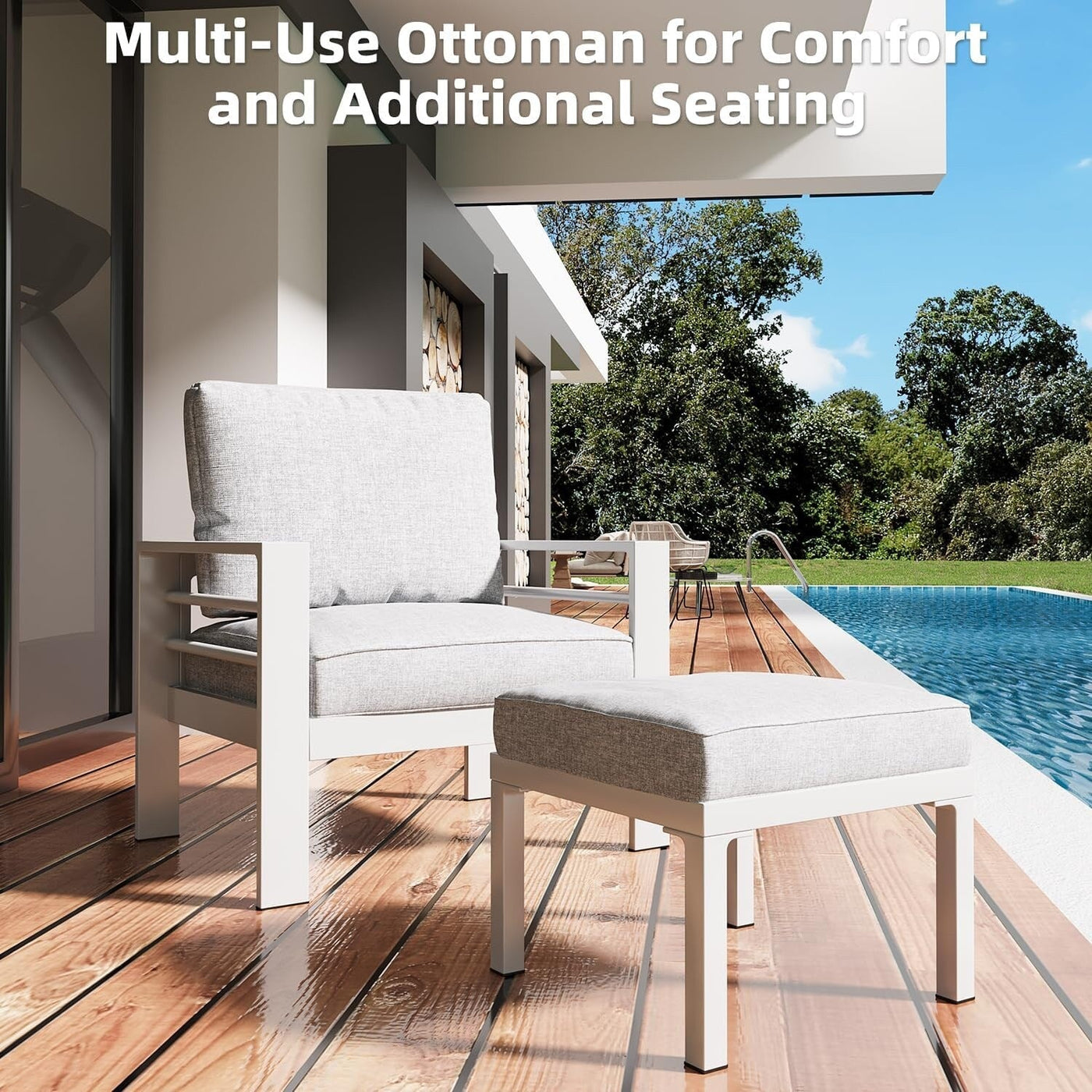 Ensemble de meubles de patio en aluminium AECOJOY 7 pièces Ensemble de conversation d'extérieur