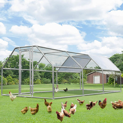 AECOJOY Grand poulailler en métal avec cage à poulets en métal
