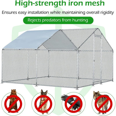 AECOJOY Grand poulailler en métal avec cage à poulets en métal