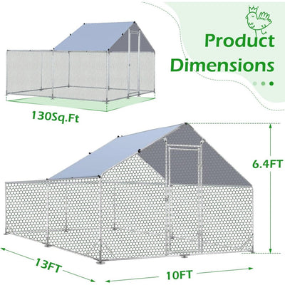 AECOJOY Grand poulailler en métal avec cage à poulets en métal