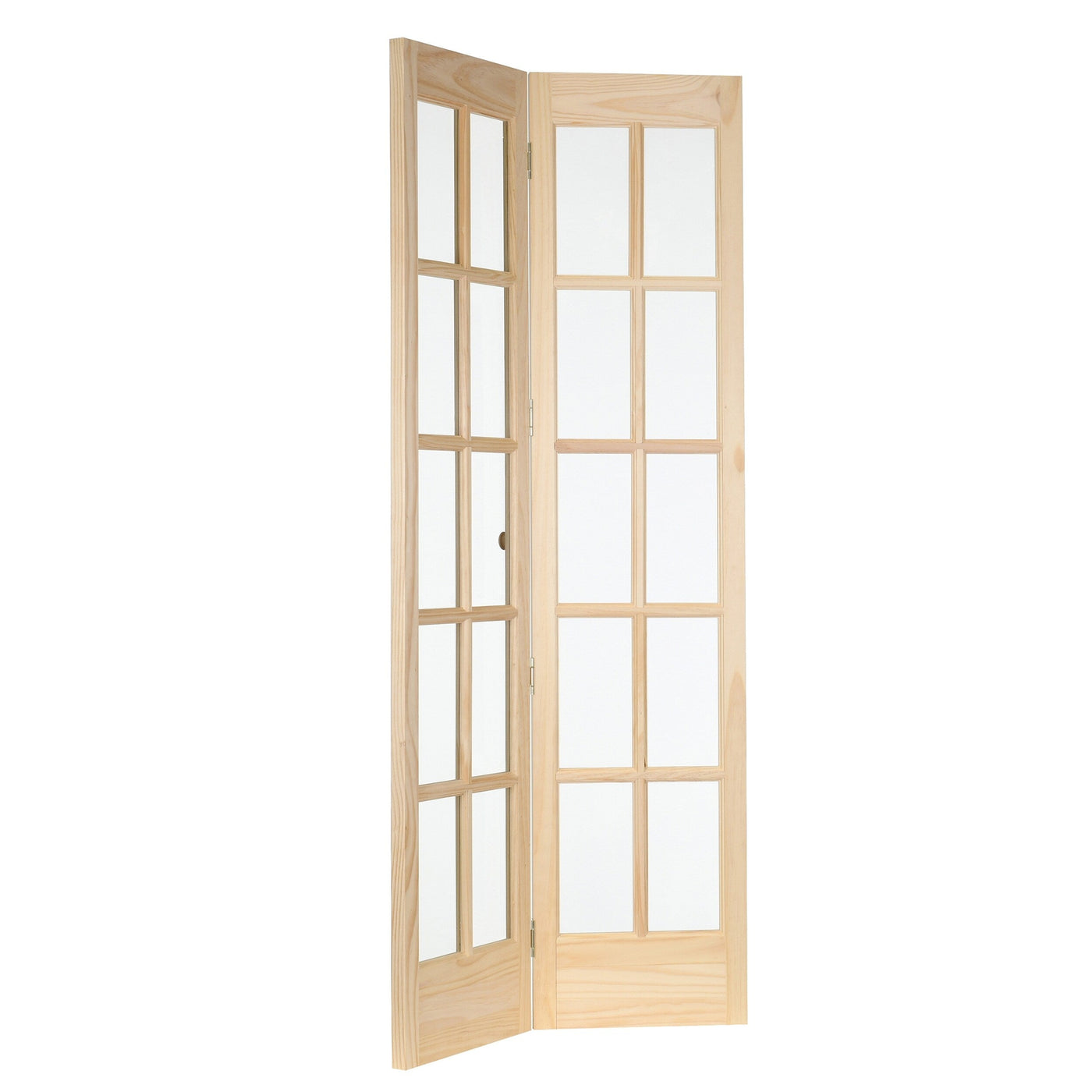 Porte pliante traditionnelle en pin brut AWC de 36 pouces avec verre divisé