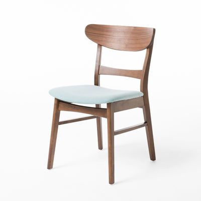 Chaise de salle à manger Abrielle en bois d'hévéa rembourrée de style milieu de siècle (lot de 2) par Christopher Knight Home